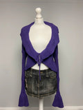 Vintage 00s Tie Ruffled Cardigan - One Size - Funky Cat
