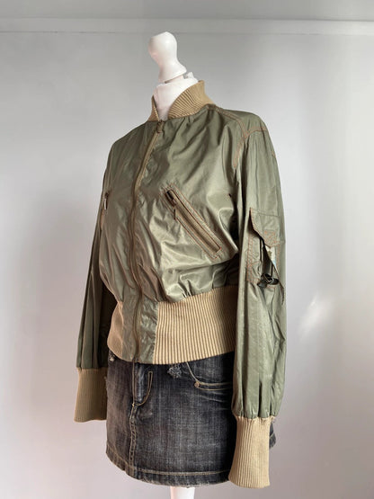Vintage 00s Utility Bomber Jacket - Size M/L - Funky Cat
