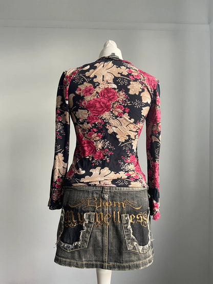 Vintage 00s Whimsical Top - Size M - Funky Cat