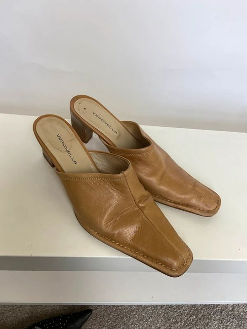 Vintage Leather Mules - Size UK 6