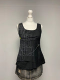 Cop Copine Graphic Print Asymmetric Top - Size XS/S - Funky Cat