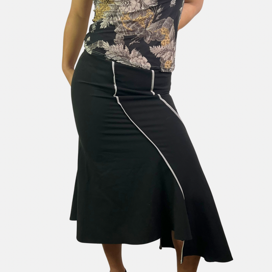 00s Asymmetrical Midi Skirt - Size S - Funky Cat