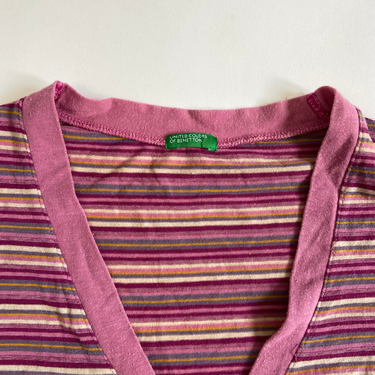 00s Multicoloured Striped T-Shirt - Size XS