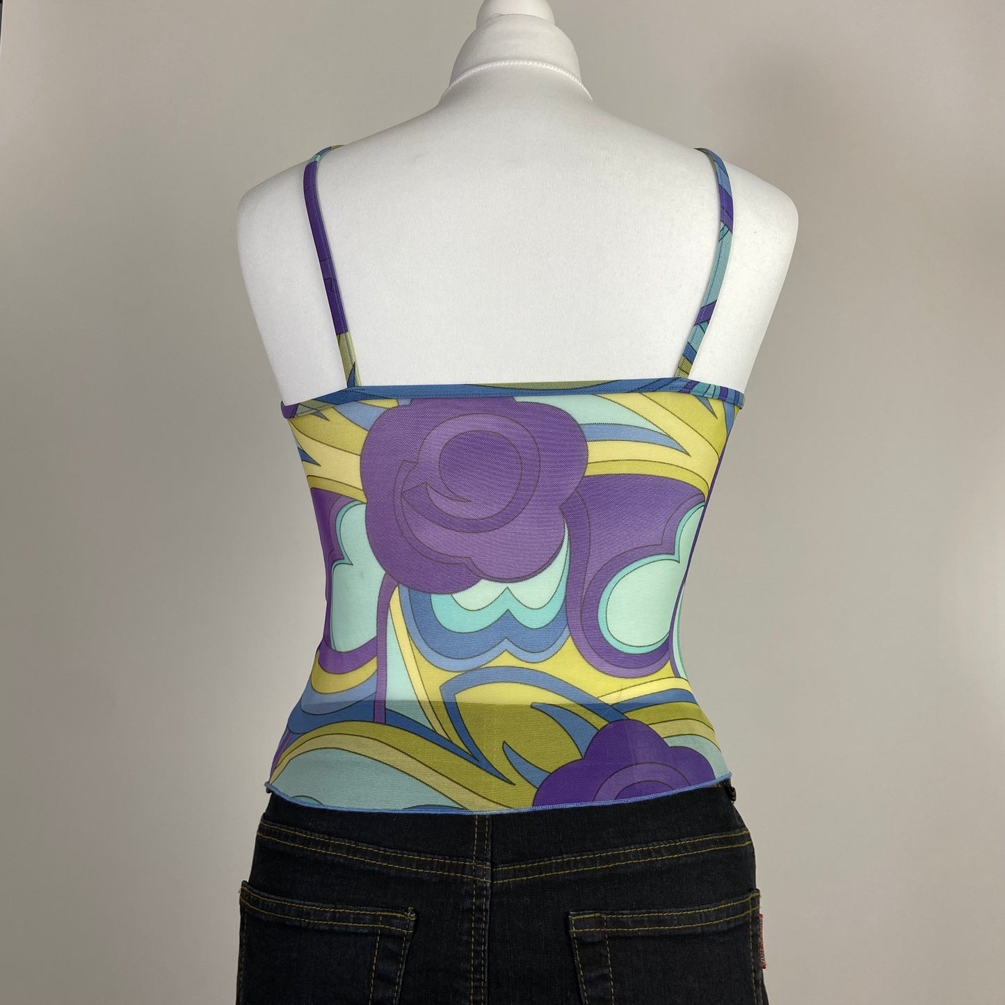 00s Multicoloured O Ring Halter Top - Size XS