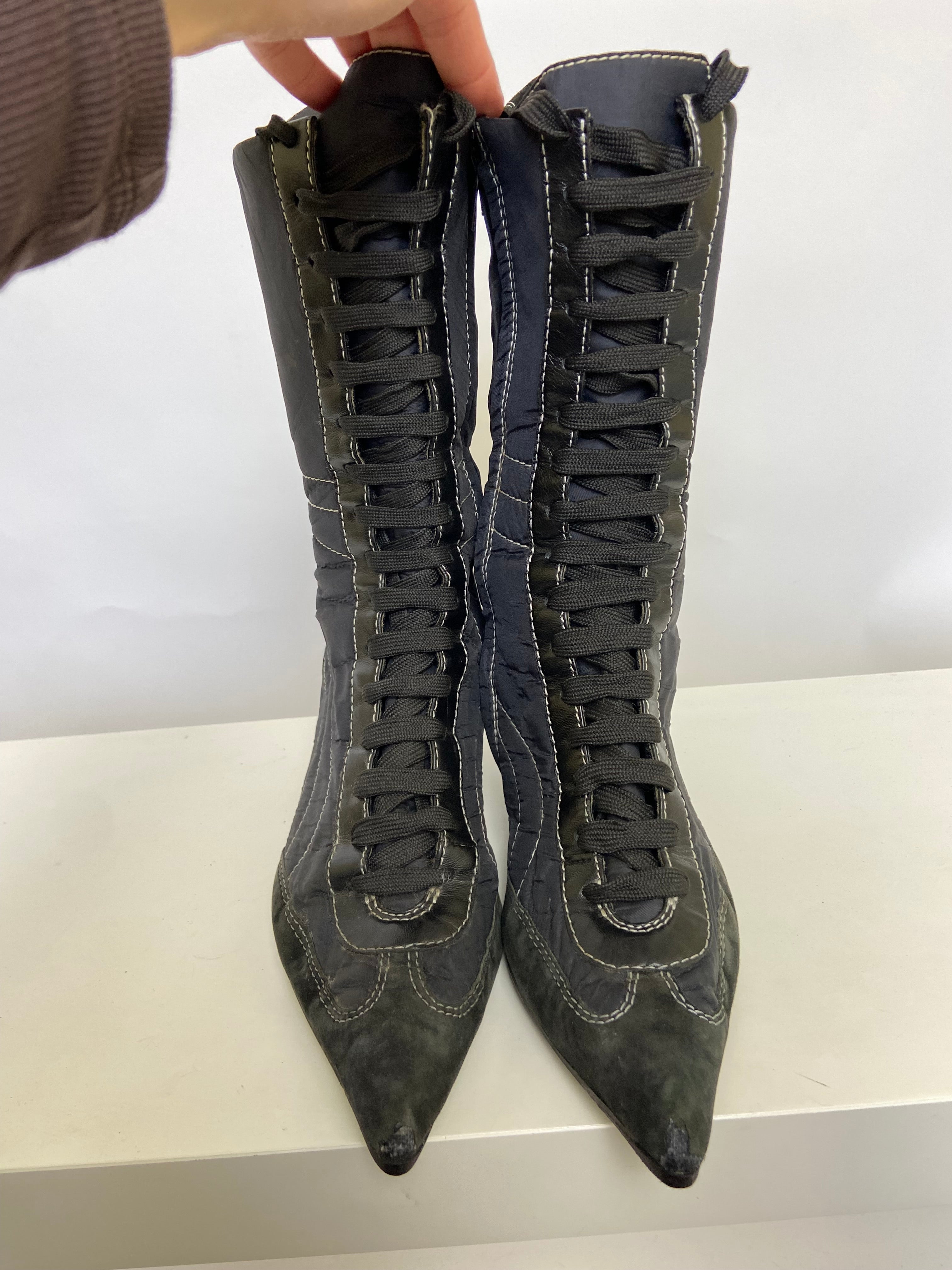 Vintage 00s Fornarina Lace Up Boots - Size UK 5