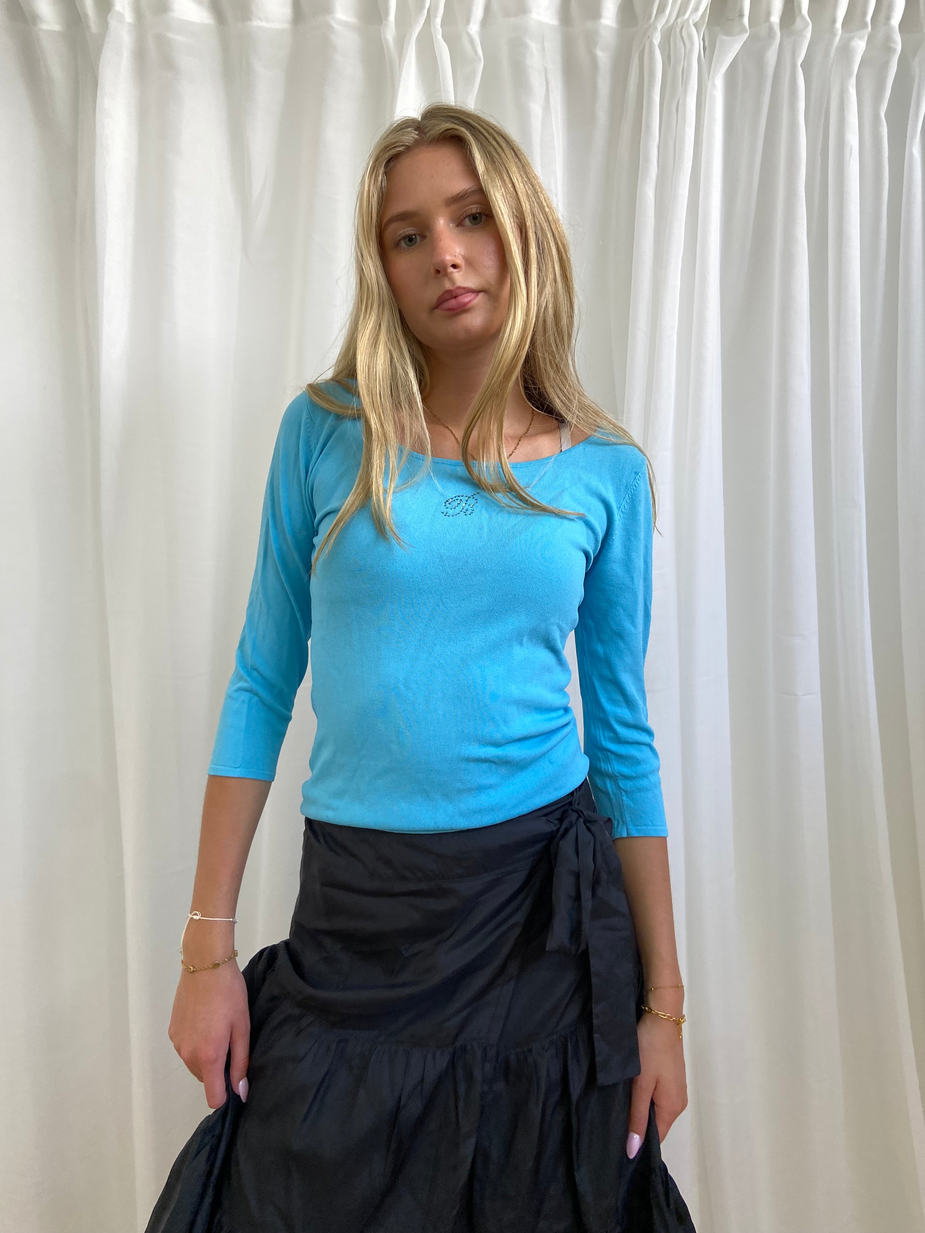 Vintage Turquoise Blumarine Top - Size XS-M - Funky Cat
