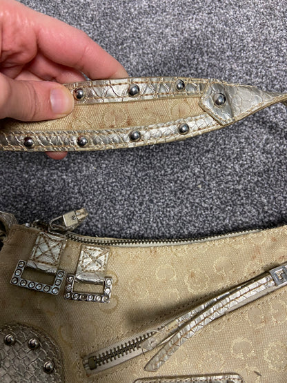 Vintage 00s Rhinestone Shoulder Bag - Funky Cat