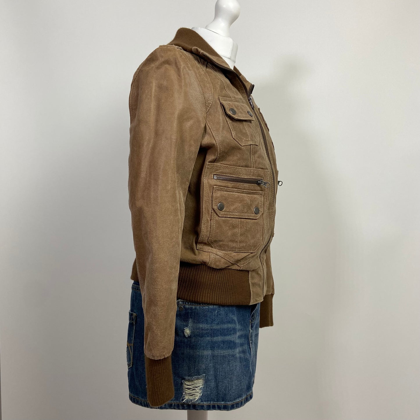 00s Brown Leather Jacket - Size M