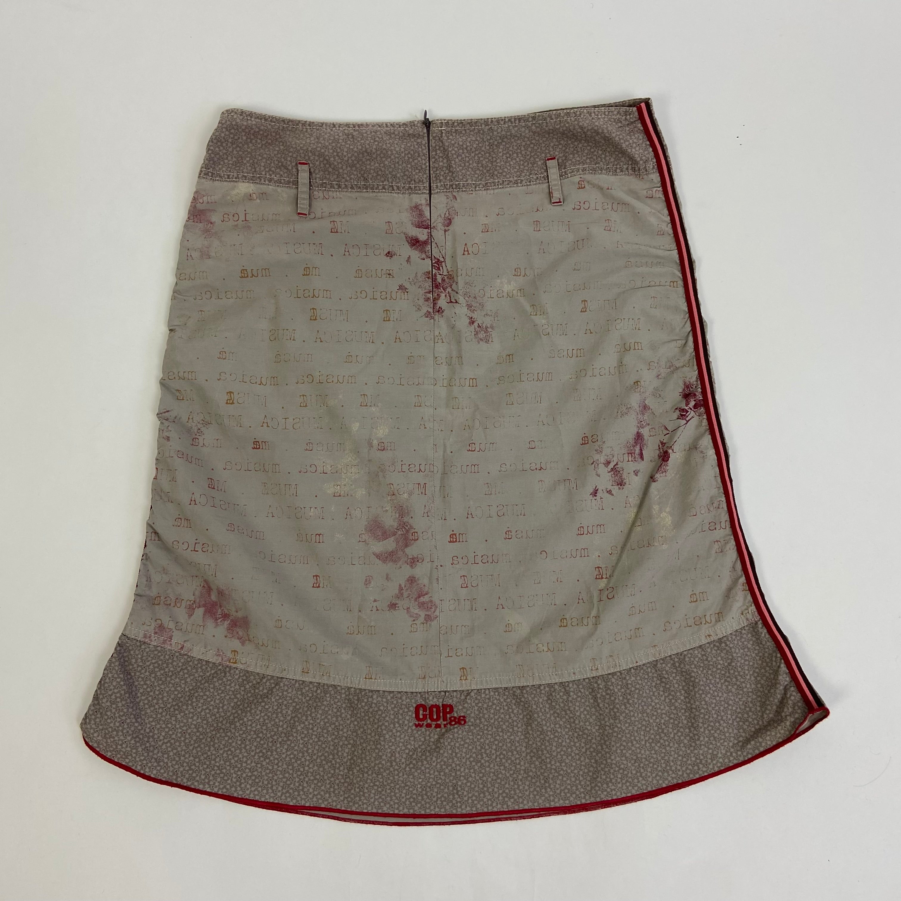 Cop Copine Graphic Ruched Skirt - Size M - Funky Cat