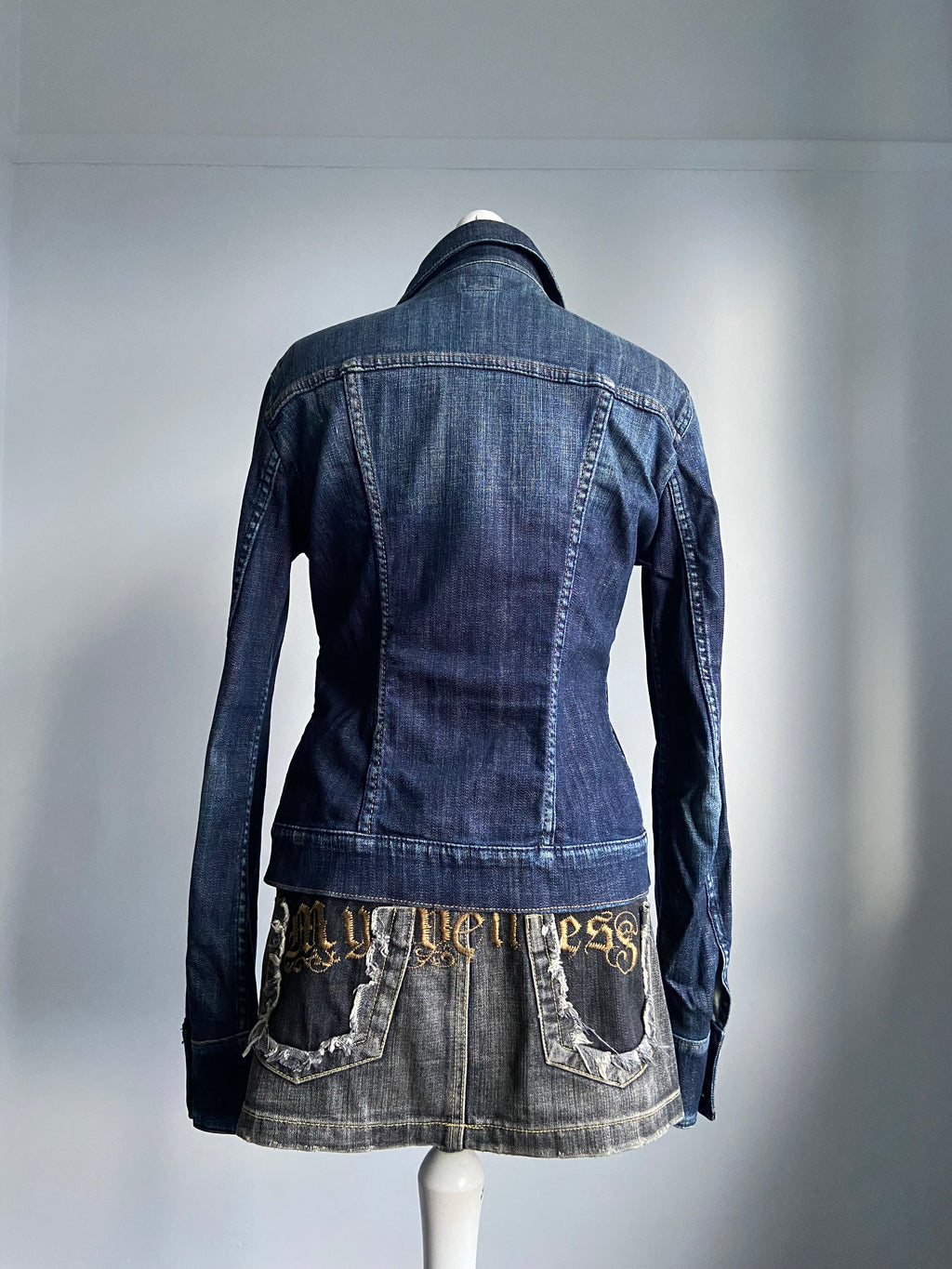 Miss Sixty Asymmetrical Denim Jacket - Size L - Funky Cat