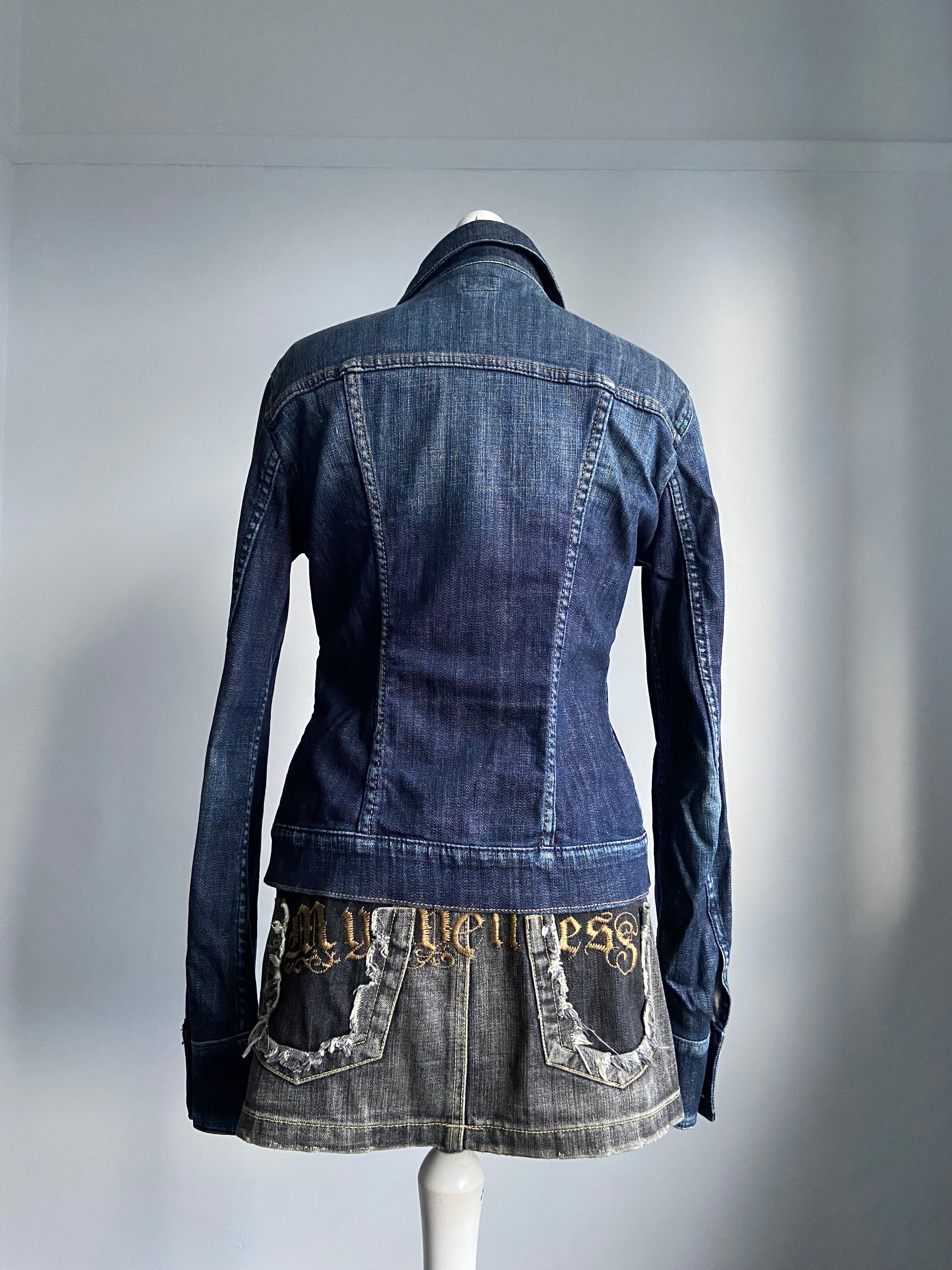 Miss Sixty Asymmetrical Denim Jacket - Size L - Funky Cat