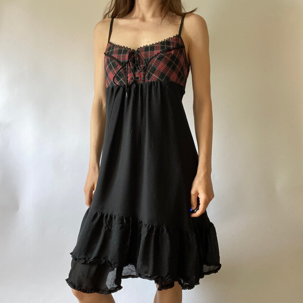 Cop Copine Asymmetric Lace Up Dress - Size L - Funky Cat