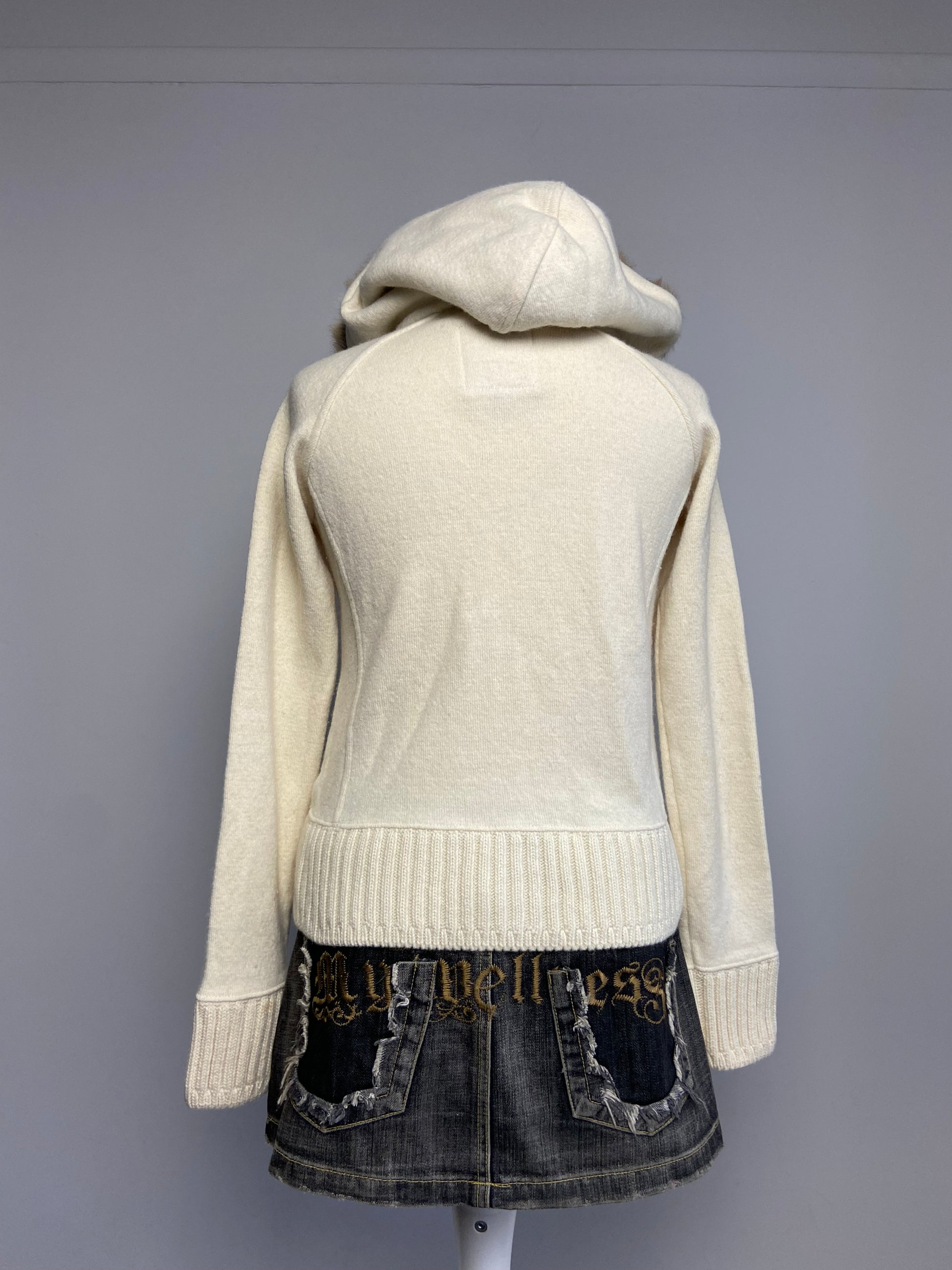 Woolrich Fur Trim Hooded Jumper - Size S - Funky Cat