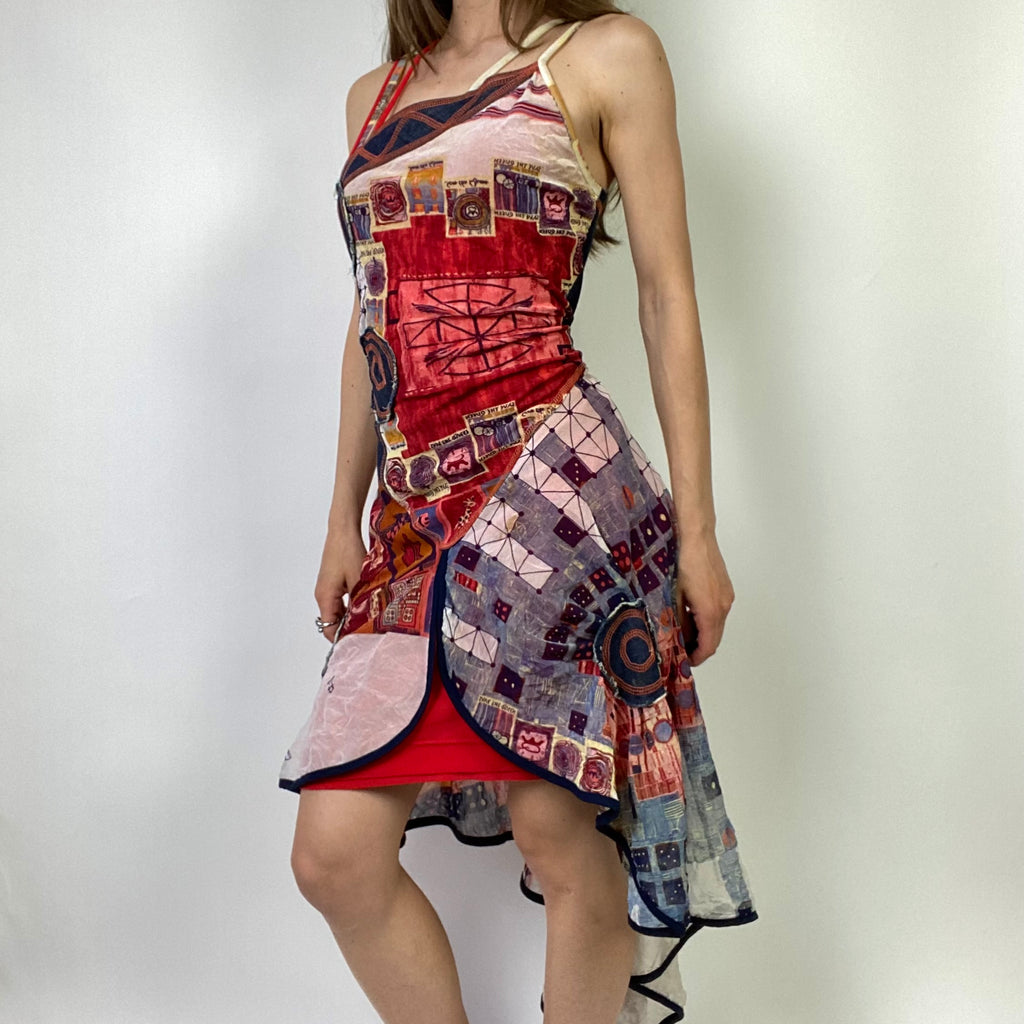 Save The Queen Abstract Asymmetric Dress - Size S - Funky Cat