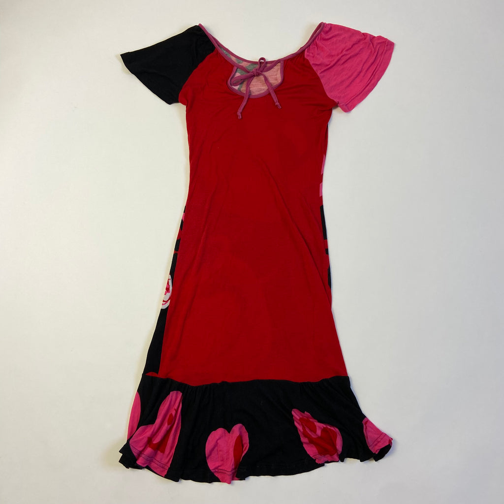 00s Graphic Ruffled Dress - Size S - Funky Cat