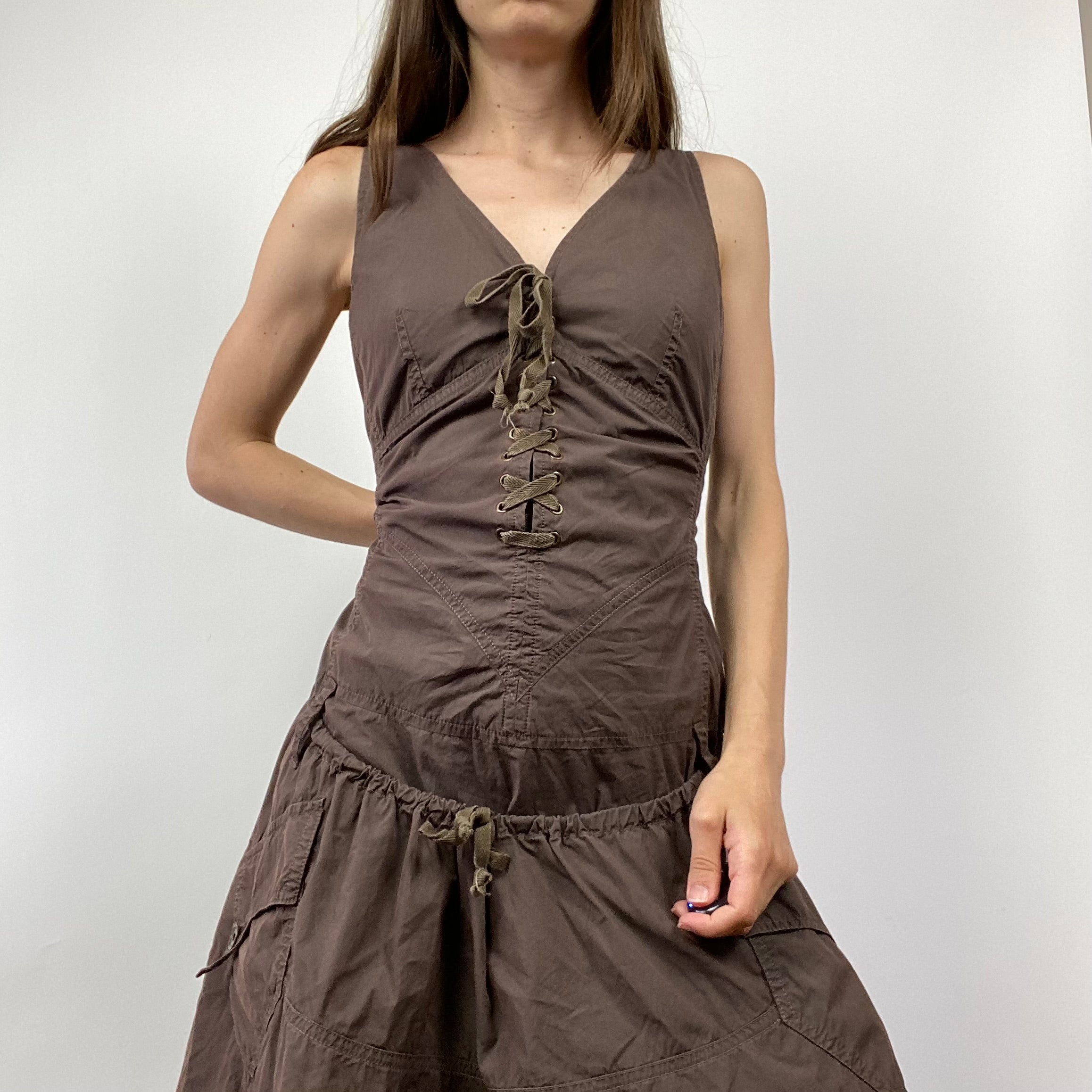 Archive Lace Up Dress - Size M/L - Funky Cat