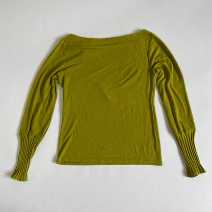 00s Chartreuse Boat Neck Top - Size S