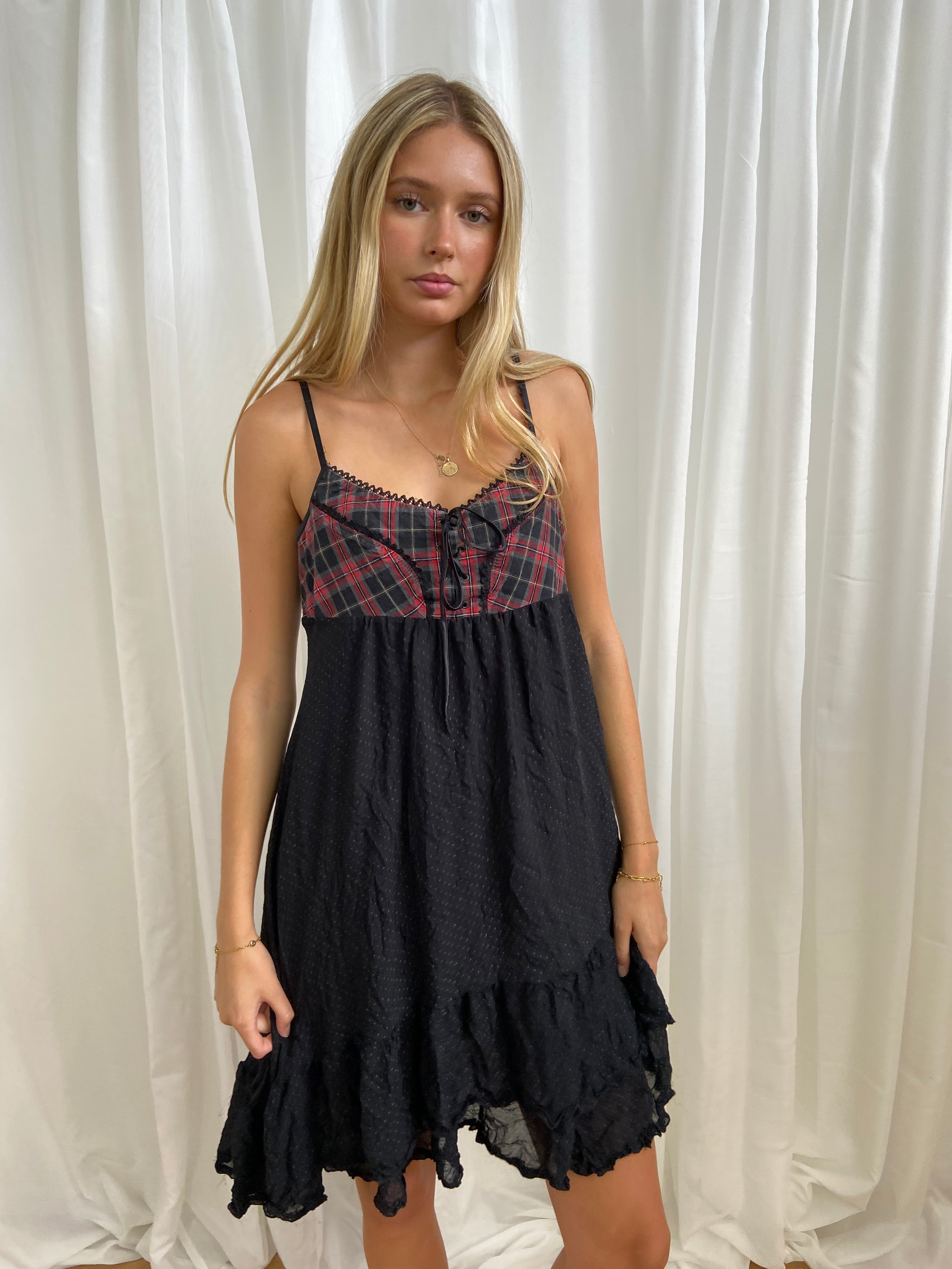 Cop Copine Checkered Polka Dot Dress - Size M/L