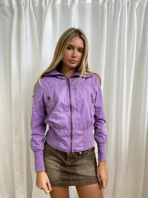Vintage 00s Purple Zip Up Jacket - Size S