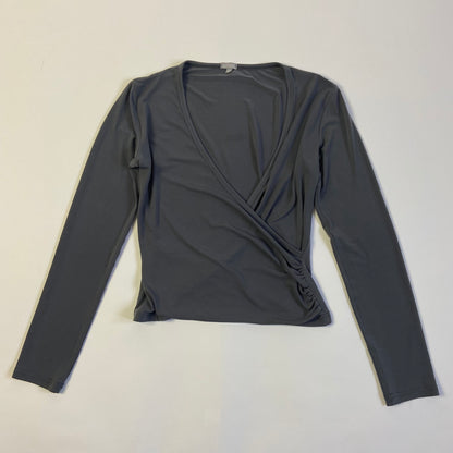 00s Grey Ruched Long Sleeve - Size S/M