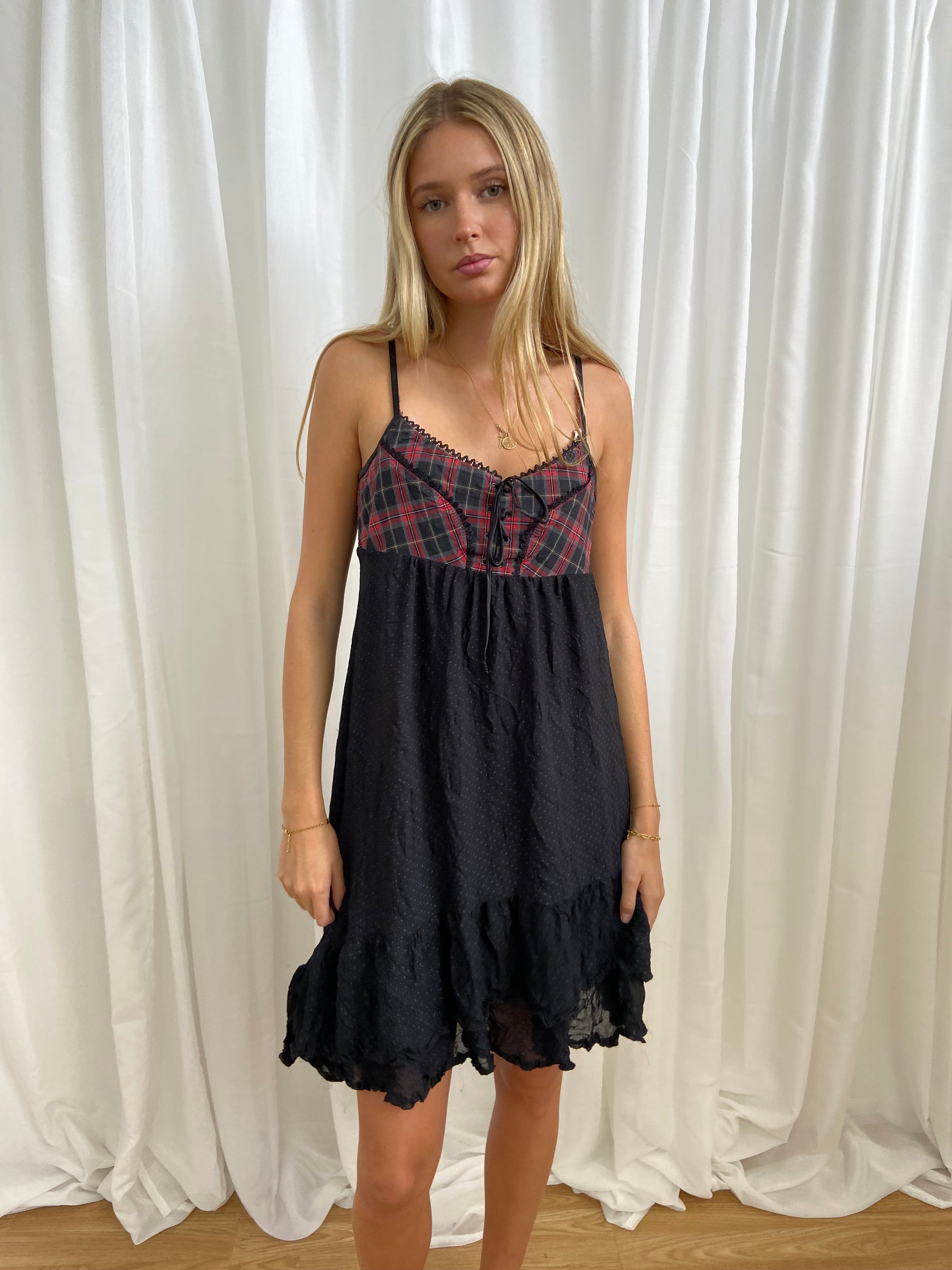 Cop Copine Checkered Polka Dot Dress - Size M/L