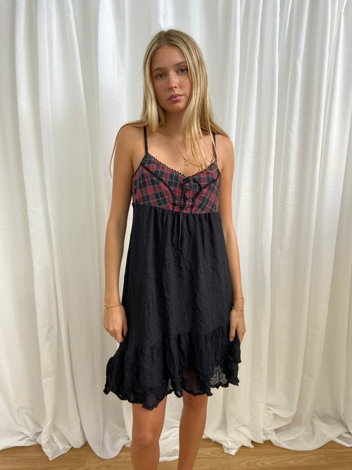 Cop Copine Checkered Polka Dot Dress - Size M/L - Funky Cat
