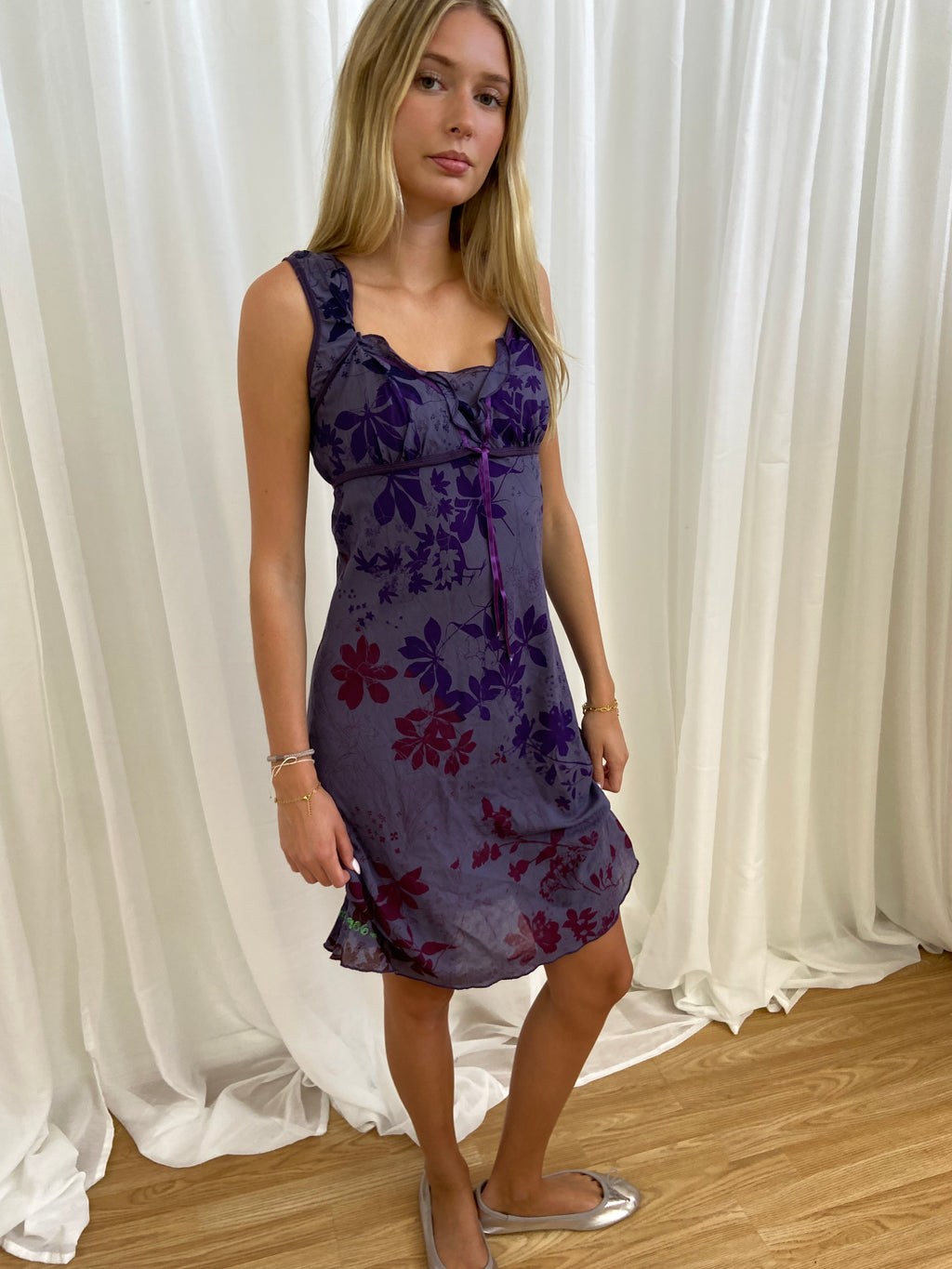Cop Copine Purple Floral Dress - Size S/M