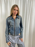Moschino Zip Up Denim Jacket - Size M