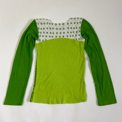 00s Green Graphic Printed Top - Size S