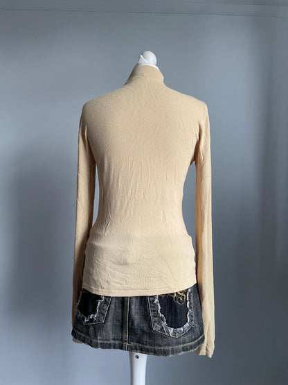 Vintage 00s Sequin Double Zip Top - Size S/M - Funky Cat