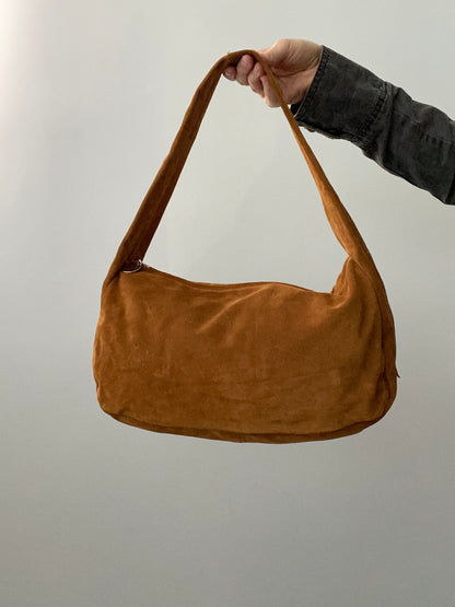 Vintage 00s Suede Fringe Shoulder Bag - Funky Cat