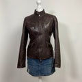 00s Brown Leather Jacket - Size M - Funky Cat
