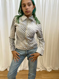 Vintage 00s Striped Denim Jacket - Size XS