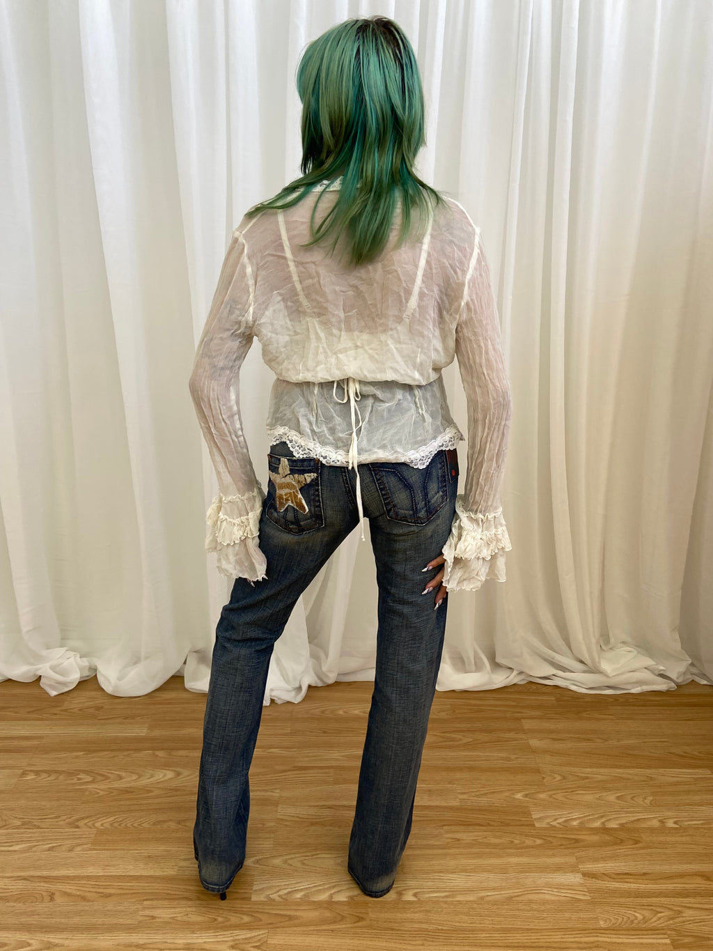 Miss Sixty Bootcut Jeans With Stars - Size UK 6