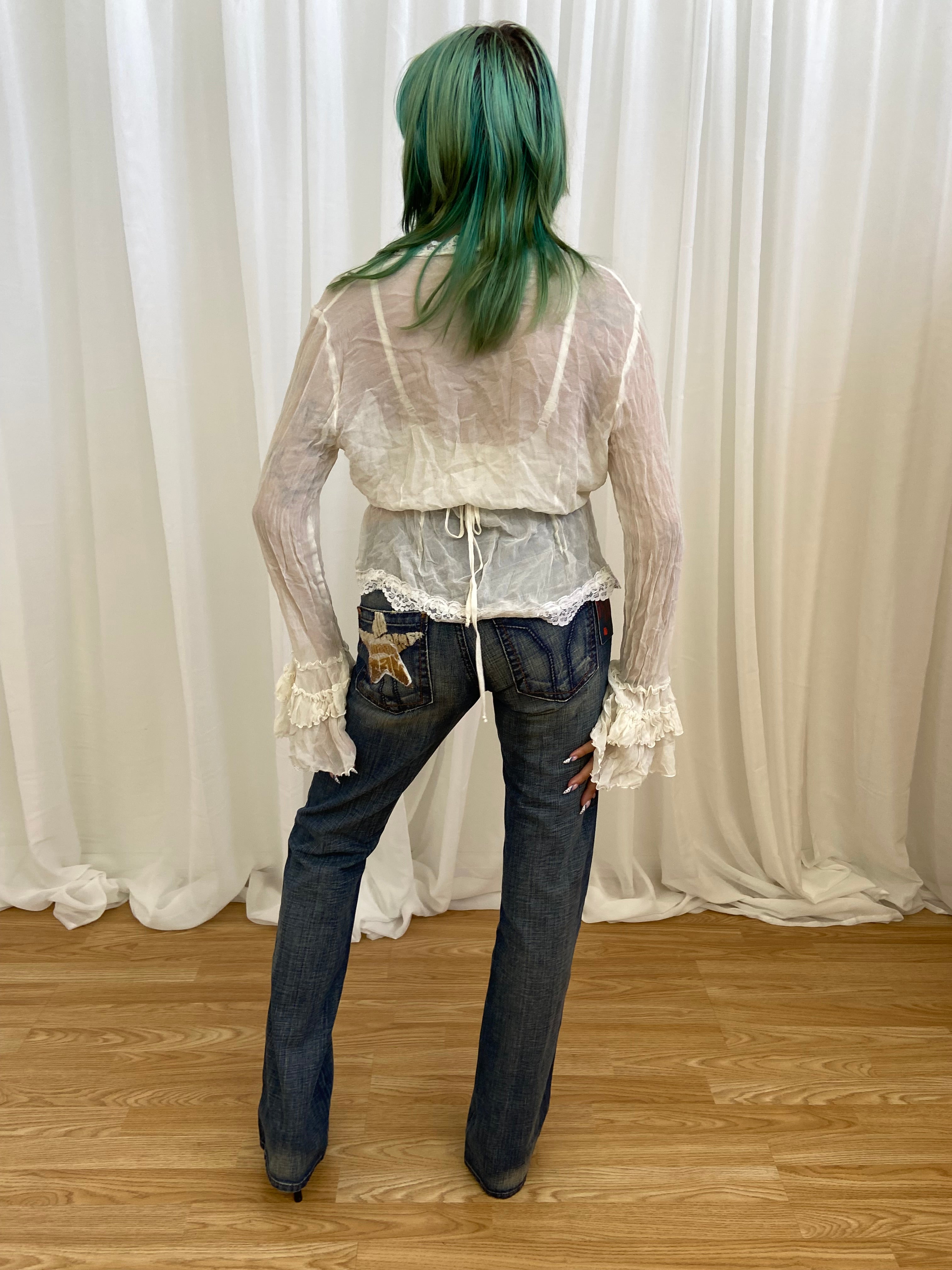 Miss Sixty Bootcut Jeans With Stars - Size UK 6