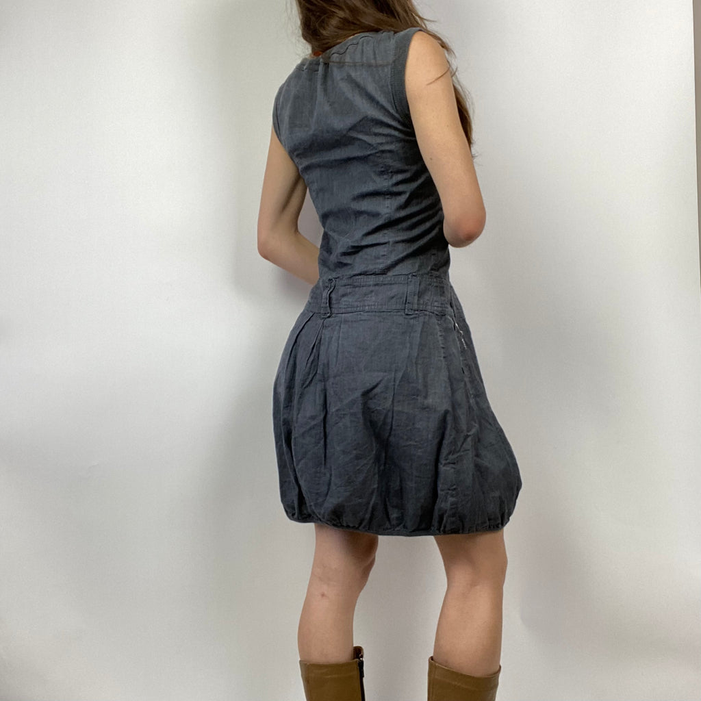 Cop Copine Bubble Denim Mini Dress - Size S - Funky Cat