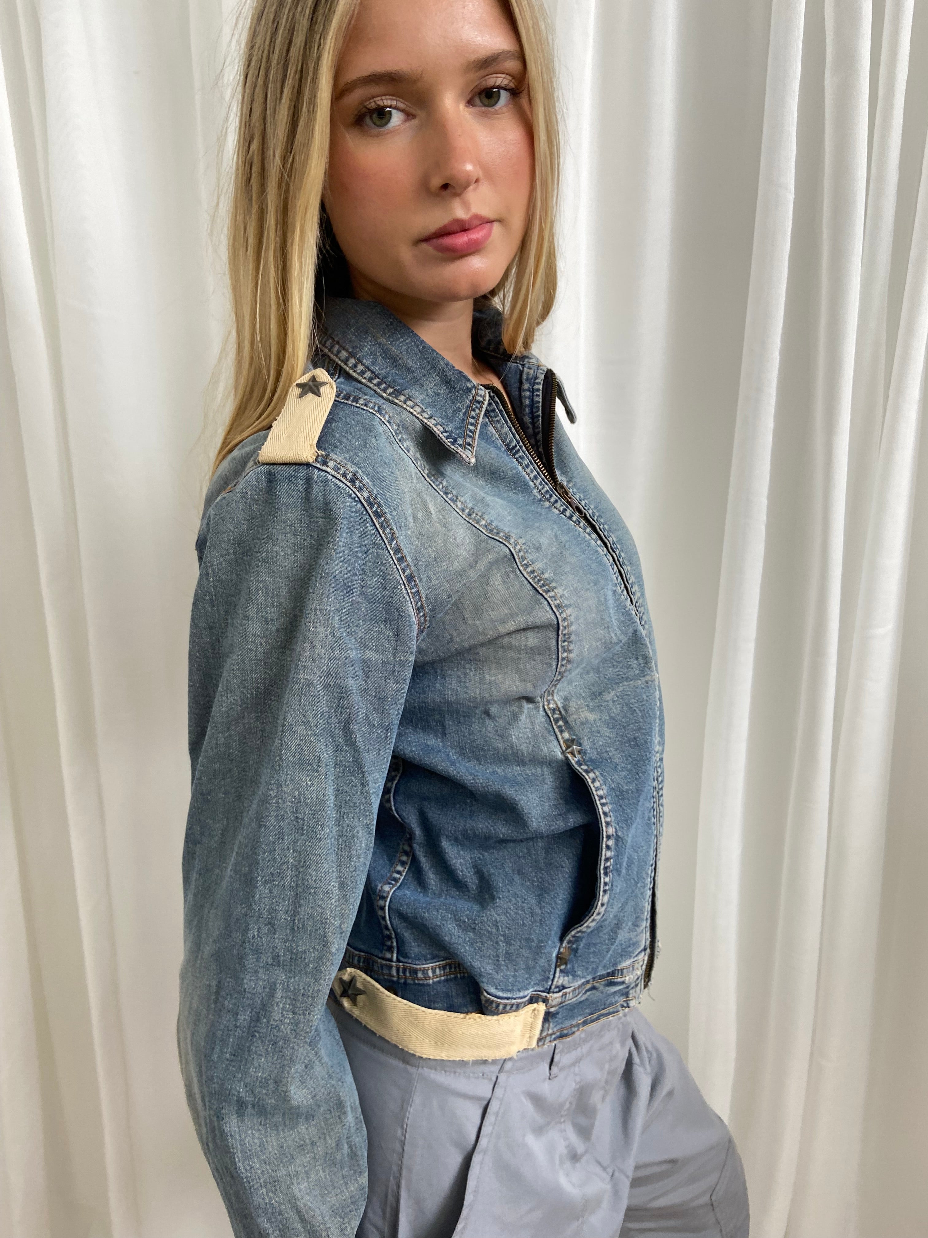 Moschino Zip Up Denim Jacket - Size M