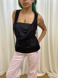 Vintage 00s Black Cowl Neck Top - Size S