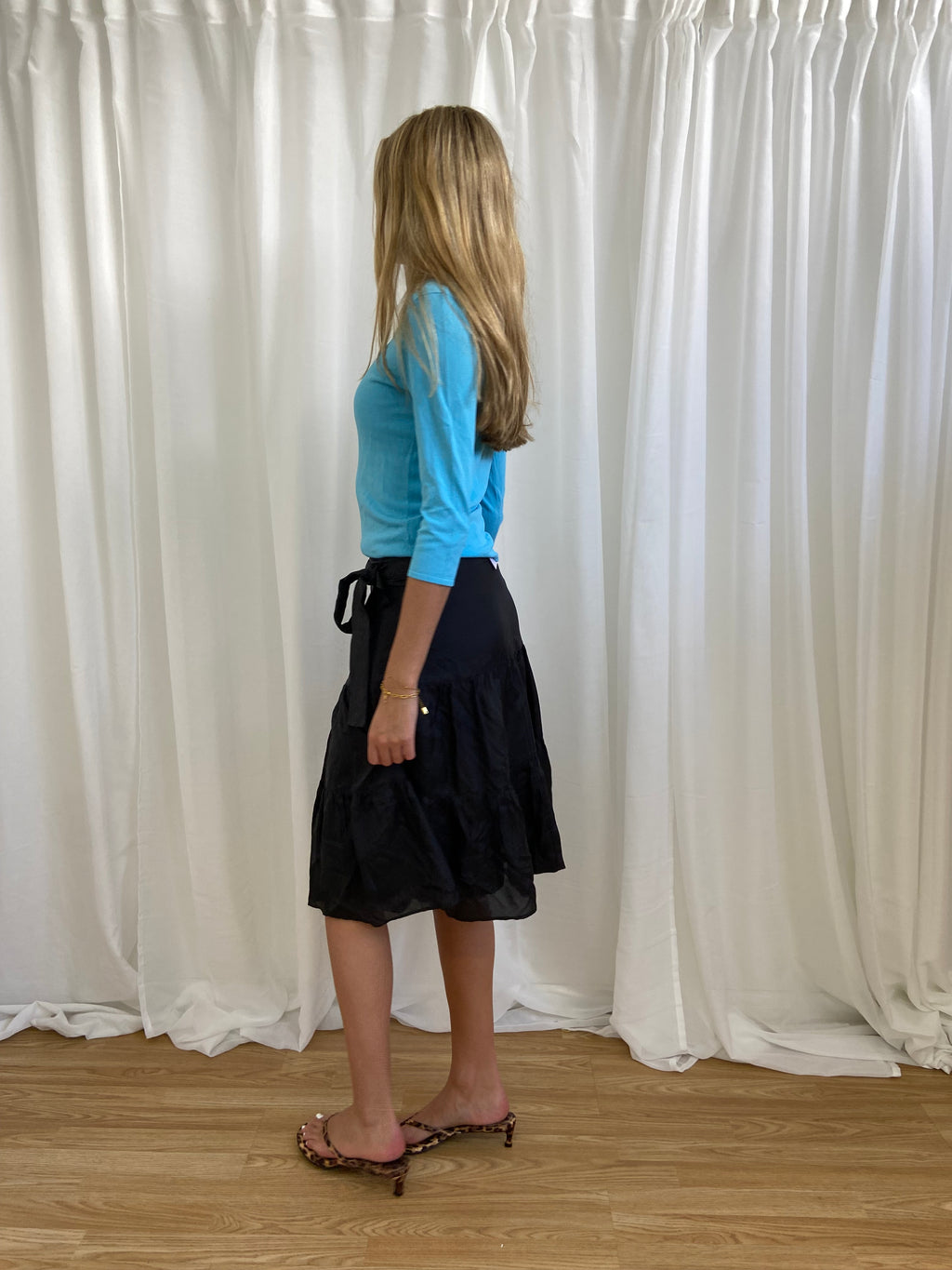 Italian Designer Tie Ruffled Skirt - Size S/M - Funky Cat