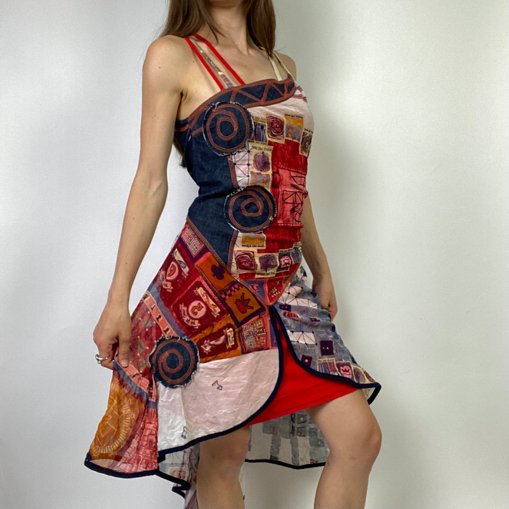 Save The Queen Abstract Asymmetric Dress - Size S - Funky Cat