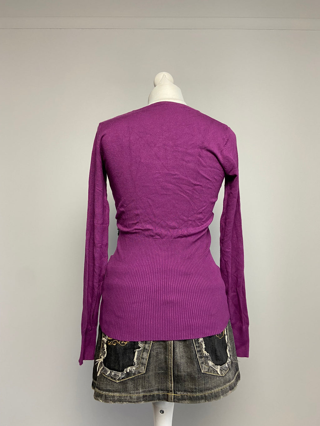 Vintage 00s Wrap Style Top - Size S - Funky Cat