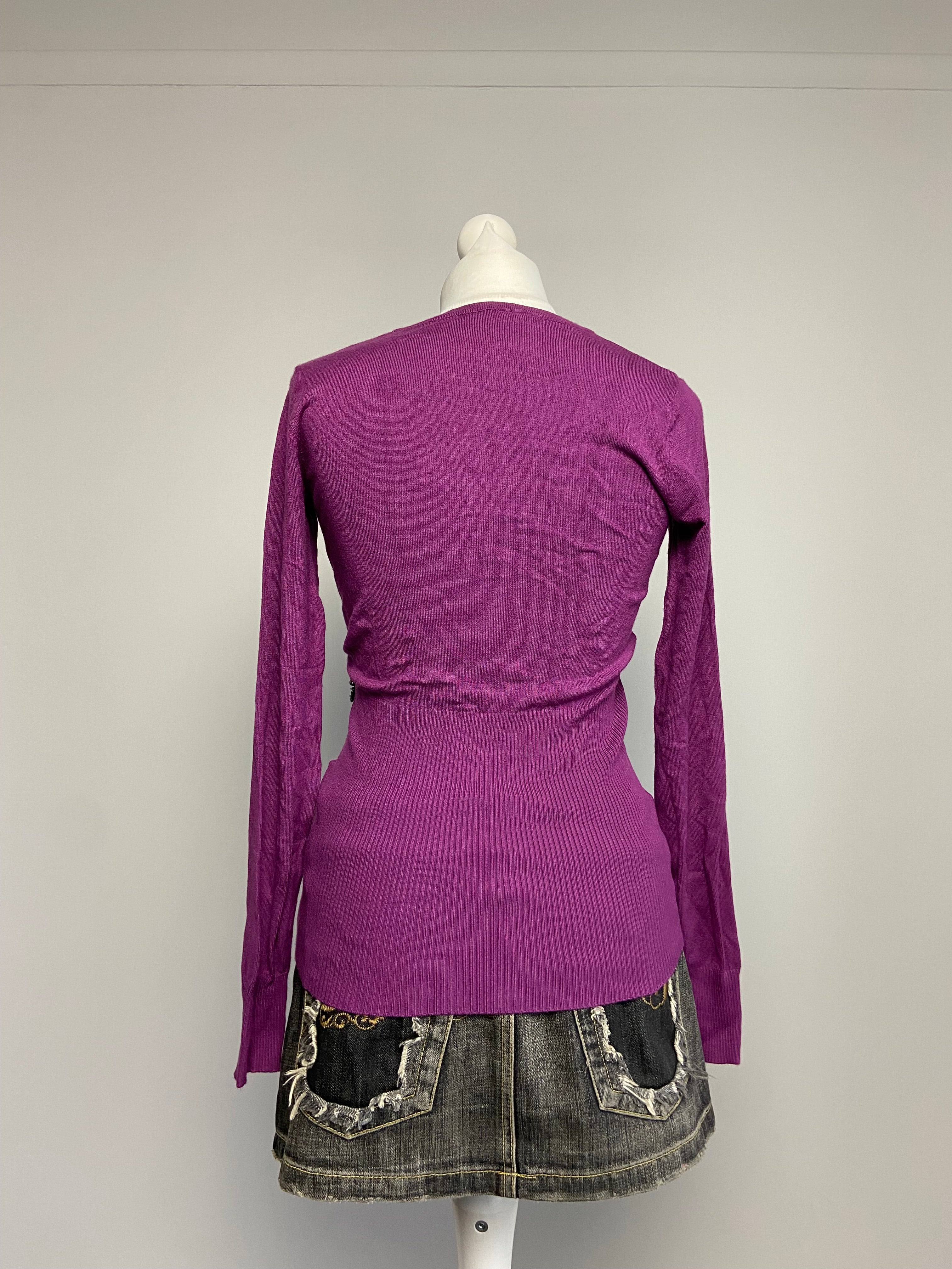 Vintage 00s Wrap Style Top - Size S - Funky Cat
