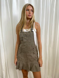 Vintage Khaki Dungarees Dress - Size M