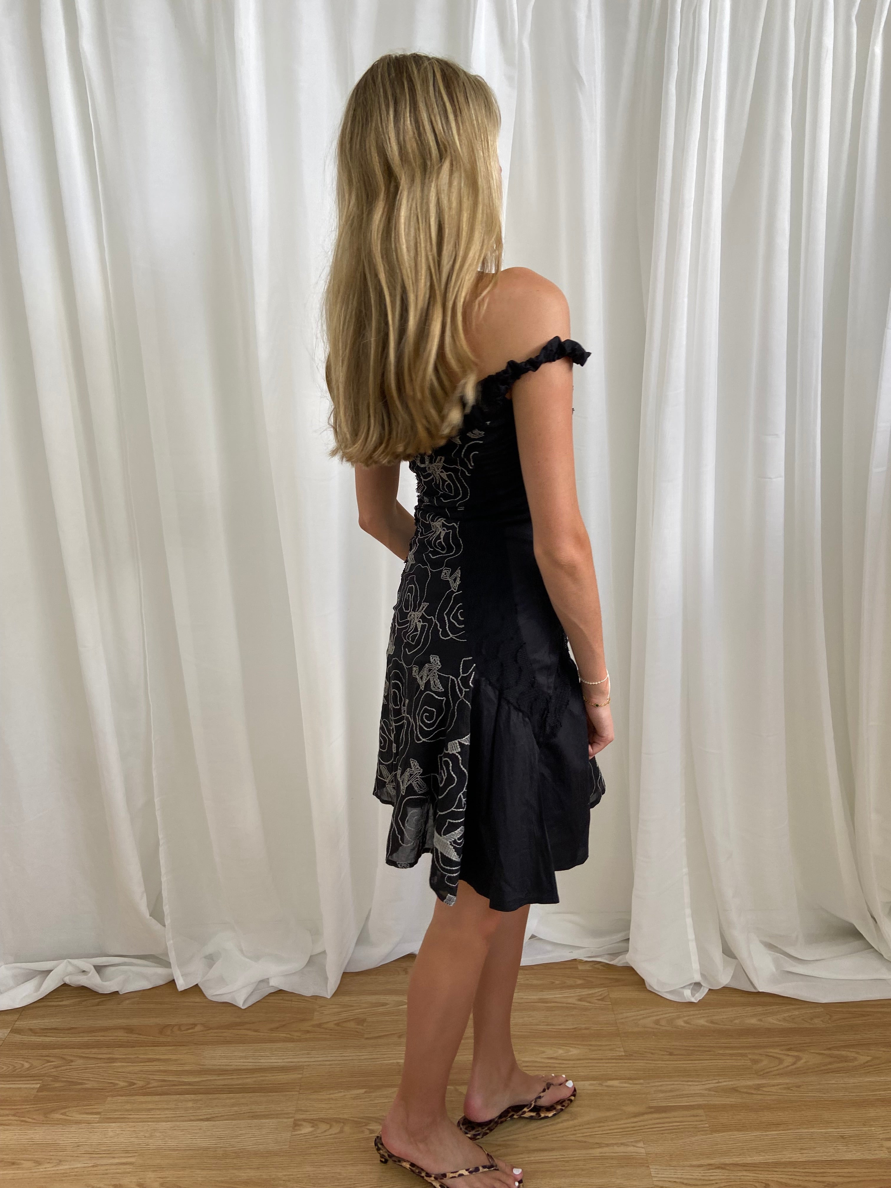 Save The Queen Off-Shoulder Dress - Size S - Funky Cat