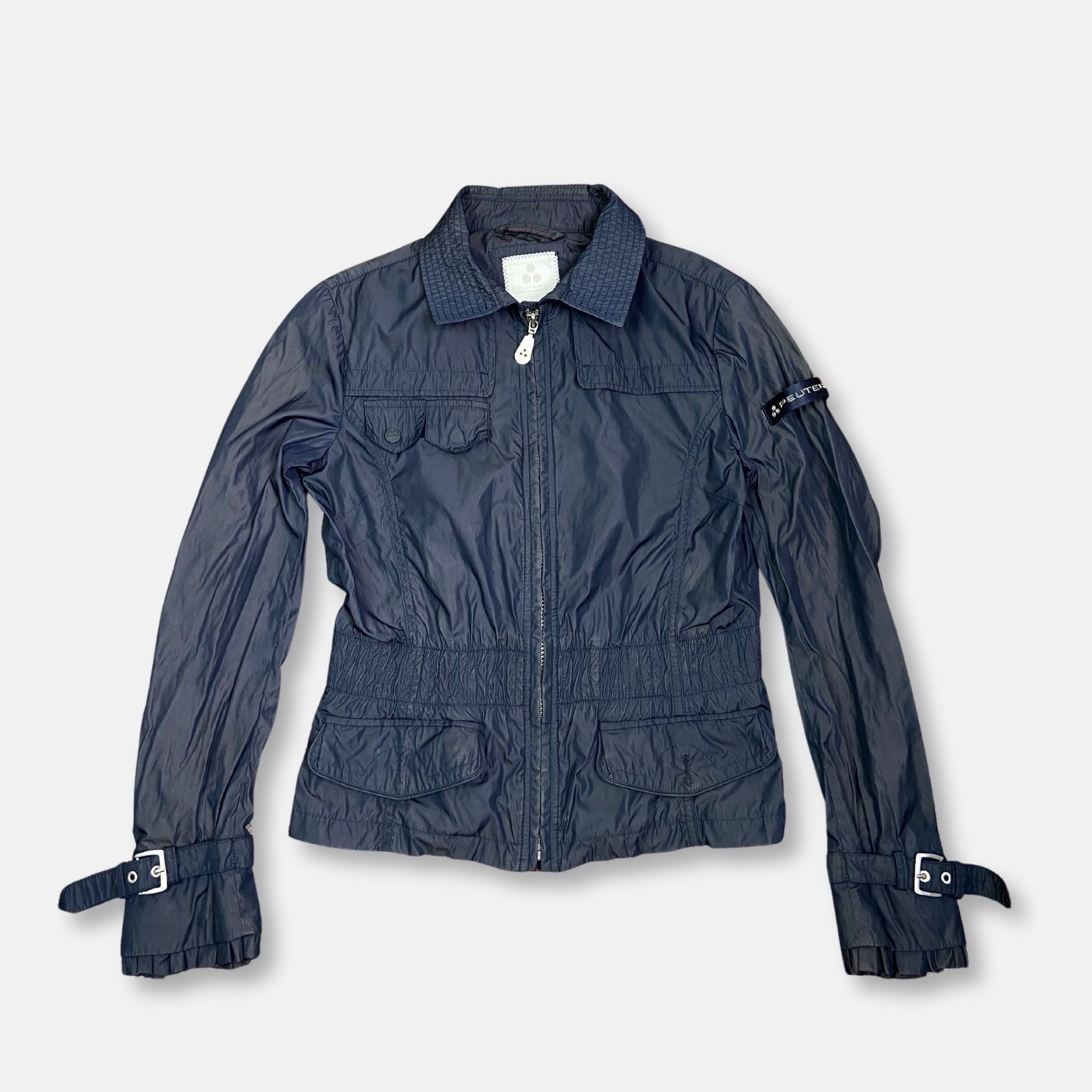 Rouched zip up jacket - size S/M - Funky Cat
