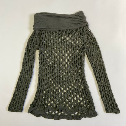 00s Khaki Fishnet Top - Size S