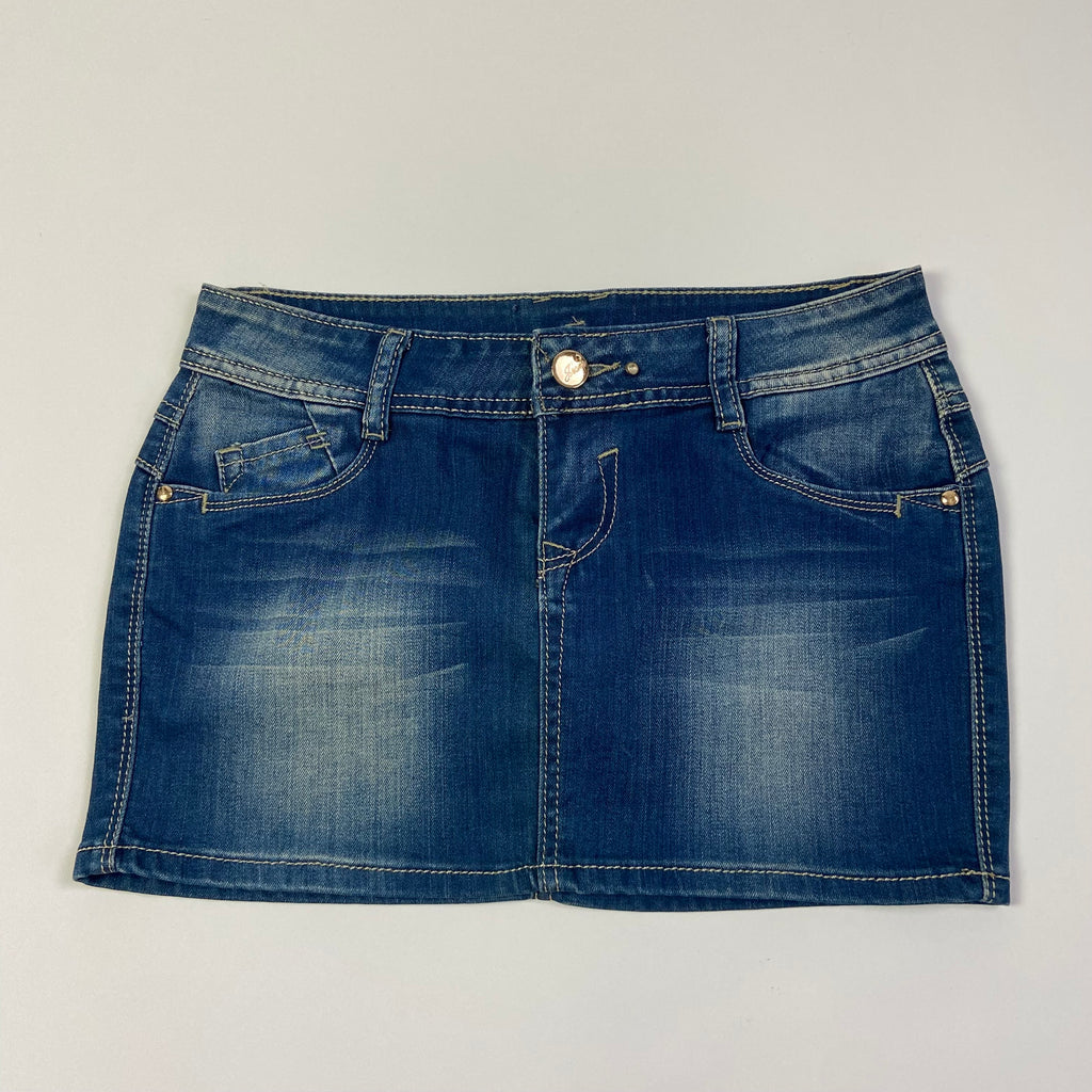 00s Denim Mini Skirt - Size XS/S - Funky Cat