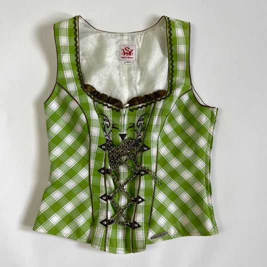 00s Green Gingham Top - Size S/M