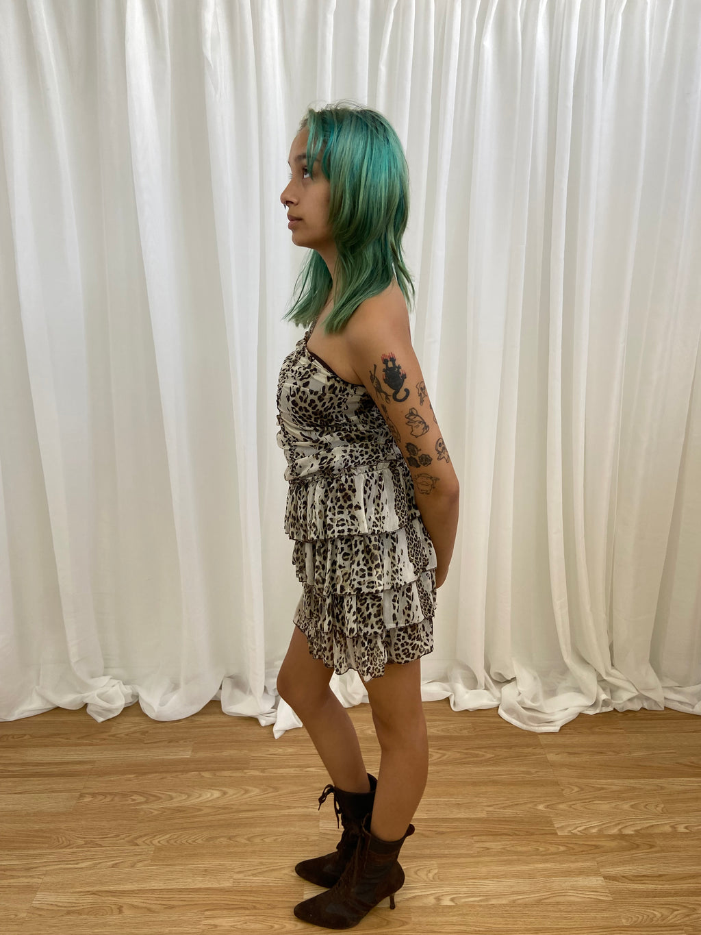 Vintage 00s Cheetah Print Mini Dress - Size XS