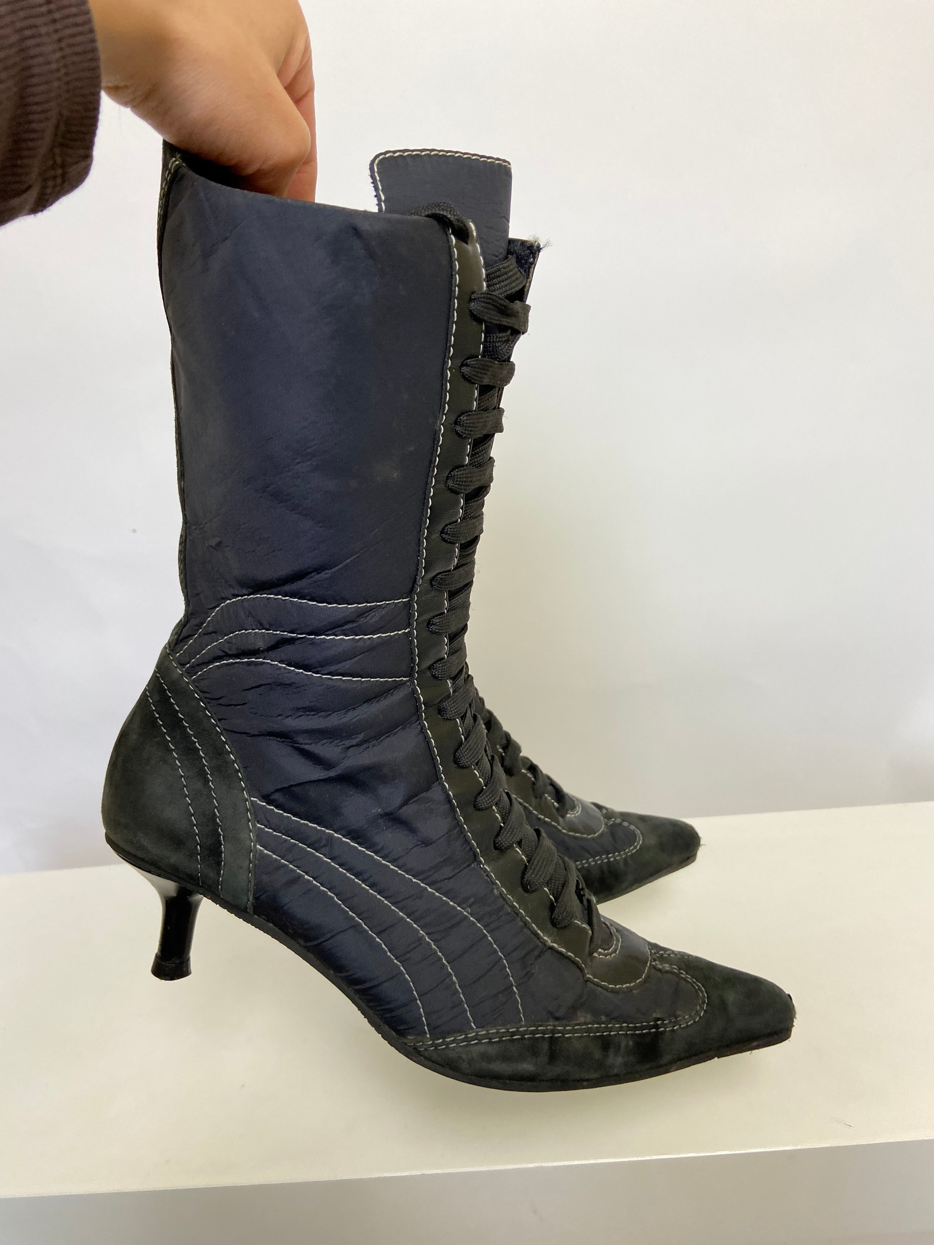 Vintage 00s Fornarina Lace Up Boots - Size UK 5